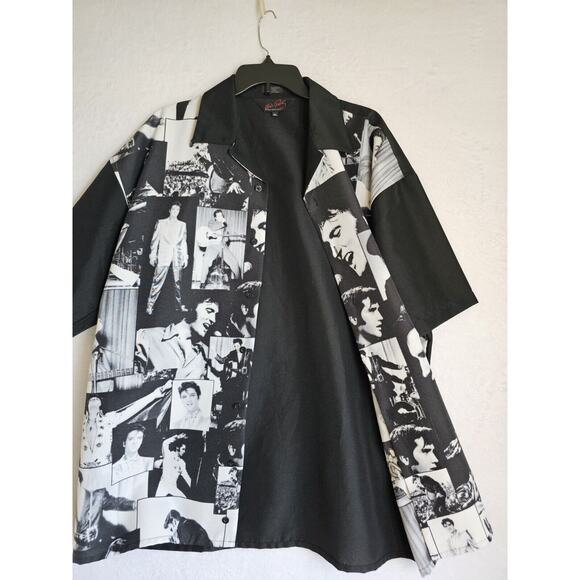 ELVIS PRESLEY Button Up Shirt Men's Size XL , Black‎ and White, Embroidered - Picture 16 of 16